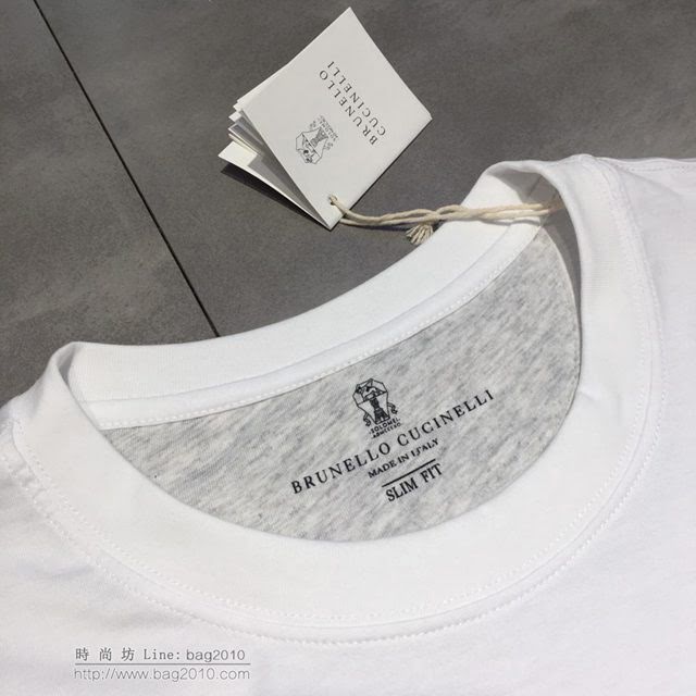 Brunello Cucinelli白色短袖 19春夏新款 布魯諾·庫奇利黑色T恤  tzy1801